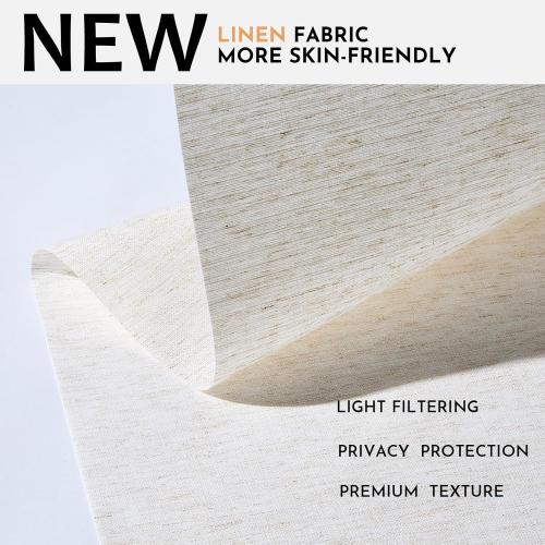 Persilux Light Filtering Roller Shades for Window Blinds,Cordless,Linen Fabric,Thermal Insulated Fabric UV Protection Shades for Home,Office,Bedroom,Door,Light Filtering-Cream,38 W X 72 H