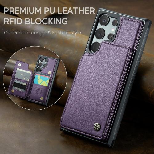 Vinich for Samsung Galaxy S23 Ultra Wallet Case with Card Holder, RFID Blocking Credit Slots Kickstand Shockproof Phone Cover Fit for Galaxy S23 Ultra 6.8 Purple