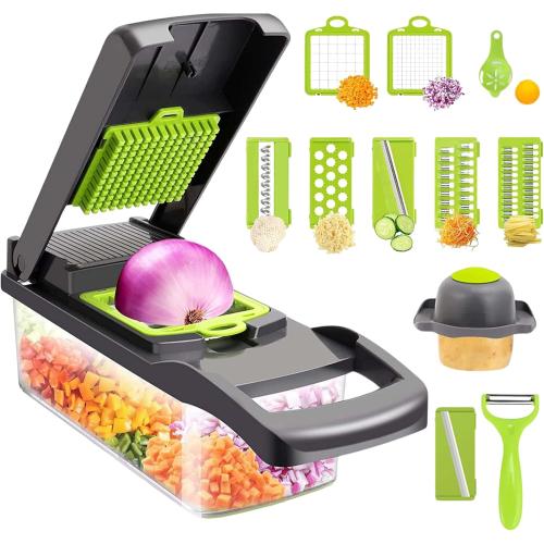 Vegetable Chopper, Spiralizer, Slicer, Food Chopper, Onion Chopper, Kitchen Gadgets Household Kitchen Gadgets Vegetable Cutter Silk Kitchen Gadgets - Home Essentials - Kitchen Accessories