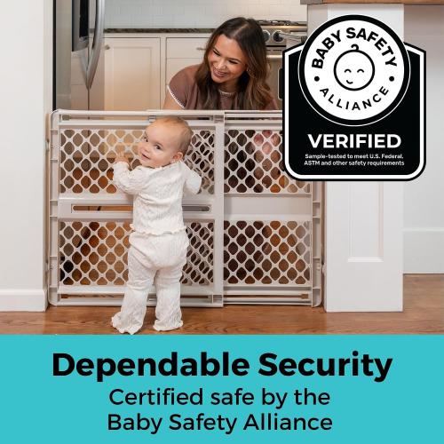 Supergate Ergo Baby Gate: Plastic Baby Gate for Stairs & Doorways - Adjustable Indoor Safety Gate - Made in USA
