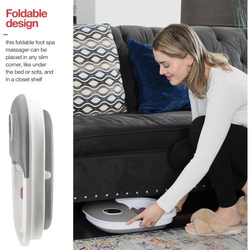 Medical king Foot Spa with Heat and Massage and Jets Includes A Remote Control A Pumice Stone Collapsible Foot Spa Massager with Heat and Massage Bubbles and Vibration