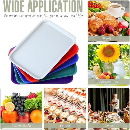 Sintuff ****20 Pcs**** Plastic Art Trays Colorful Fast Food Lunch Trays Bulk Activity Crafts Sensory Serving Organizer for Home, School, Kids, DIY Projects, Painting, Beads(20 Colors,10 x 7 Inch)