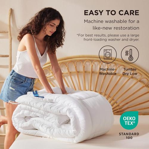 Bedsure Comforter Duvet Insert - Quilted Comforters King Size, All Season Duvet, Down Alternative Bedding, with 8 Tabs, Gifts for Women/Men, White, King
