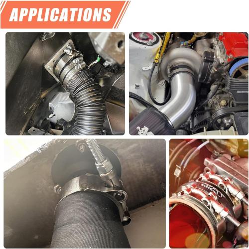 2 Pack 2.5 T-Bolt Hose Clamps, 304 Stainless Steel Turbo Intake Clamp, Working Range 2.76-3.07(70mm-78mm) for 2.5 I.D. Hose with 5mm Wall Thickness.(Measure your hose O.D. before buying)