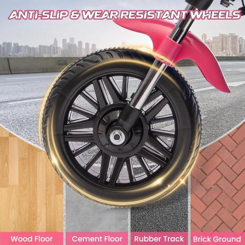 Kids Motorcycle, 12V Battery Powered Electric Motorcycle, 3-Wheel Ride On Motorcycle w/Training Wheels, Reverse, Headlight, Horn, Music, Ride On Toy for Kids Toddler Boys Girls Ages 3-5 Years (Pink