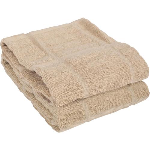 All-Clad Solid Kitchen Towels: Highly Absorbent, Super Soft Long Lasting - 100% Cotton, 17x30 Tea Towels for Cleaning & Drying Dishes, Pans, Glassware, or Countertops, (3-Pack), Cappuccino