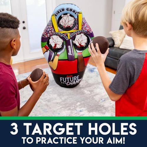 Franklin Sports Kids Football Target Toss Game - Inflatable Throwing Target Toy with Soft Mini Footballs - Fun Kids Sports Game