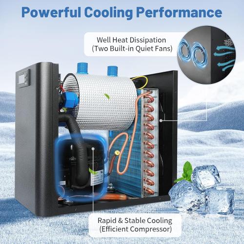 79 Gallon 1/3HP Aquarium Chiller - Energy Efficient Fish Tank Water Chiller for Axolotl, Freshwater & Saltwater Tanks, Quiet & Durable, Model AL-300