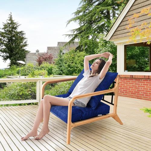 Color Navy Blue HIGOGOGO 22 x 22 Outdoor Cushions for Patio Furniture, Outdoor Seat Cushions with Resistant Waterproof Cover for Yard Garden, Navy