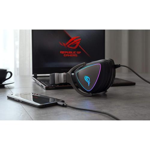 ASUS Gaming Headset ROG DELTA | Headset with Mic and Hi-Res ESS Quad-DAC | Compatible Gaming Headphones for PC, Mac, PS4, Xbox One | Aura Sync RGB Lighting