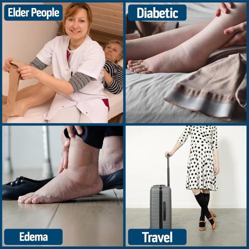 Diamond Star 12 Pairs Diabetic Knee High Socks for Men – Over the Calf Cotton Socks, Non-Binding Comfortable Fit – Men’s Shoe Size 12–14 (12 Pairs White)