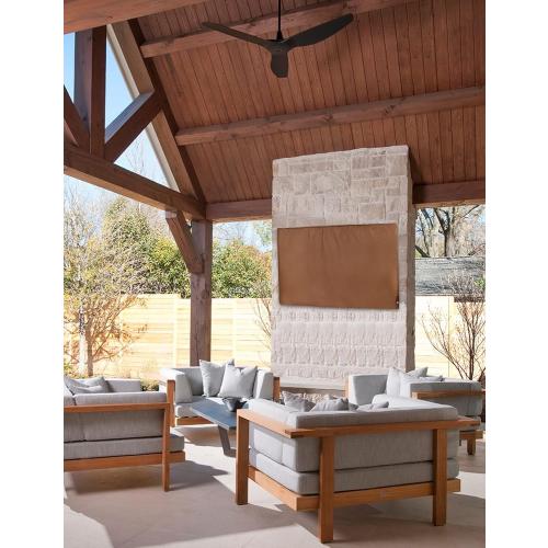 Brown 68x42 iBirdie Outdoor TV Cover 70 to 75 inch Weatherproof, Cover Size 68''L x 42''H, Waterproof for Outside Flat Screen 70 to 75 inch TV, Brown, 600D Thick Fabric Screen Protector with Bottom