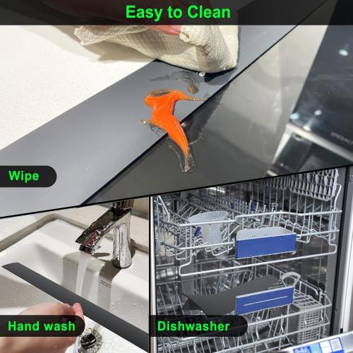 KindGa Silicone Stove Counter Gap Cover - 25 Inch Gap Filler 2 Pack Black