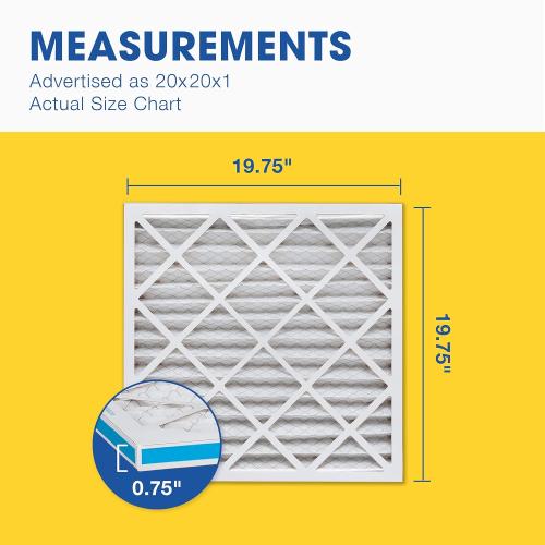 Aerostar 20x20x1 MERV 13 Air Filter, 4 Count, ACTUAL SIZE (19.75 x 19.75 x 0.75), HVAC, Air Conditioning & Furnace Filter for Allergies, Dust, Pet Dander & Smoke (MPR 1500 / FPR 10), Made in USA