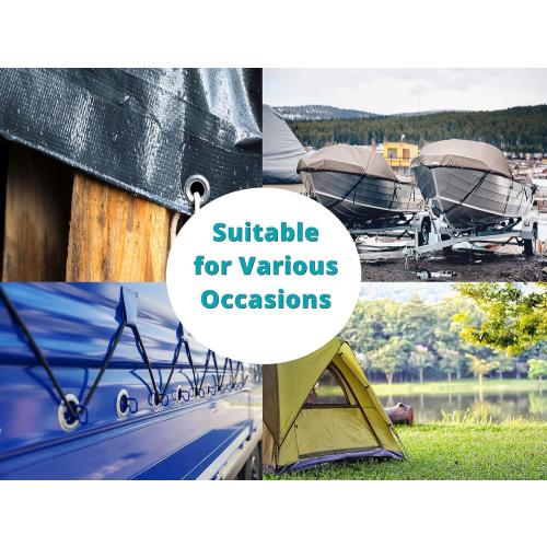 10 Pcs 6 inch Mini Bungee Cords with Hooks, Short Black, 4mm Thickness Weather Resistant Tie Down Strap, Use for Camping, Tents, Holding Wire and Hoses