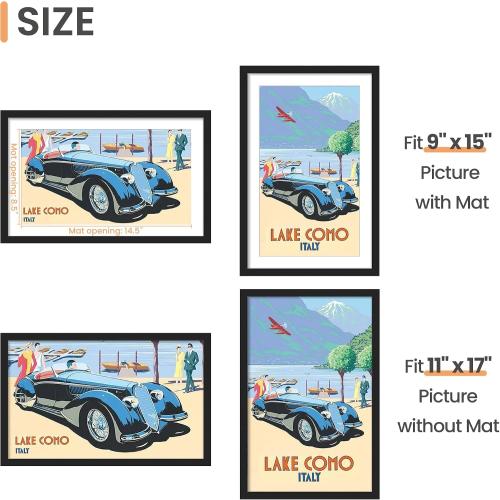 upsimples 11x17 Picture Frame, Wall Decor Poster Frames, Black 1 Pack