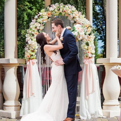 Putros Arch Backdrop Stand, 6ft, Metal Wedding Arch Stand, Gold