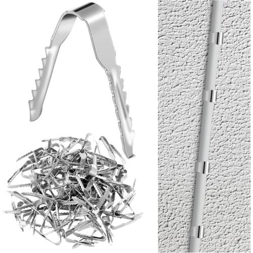 Blulu 100 PCS Manganese Steel Cable Clips for Stucco Surfaces Stucco Hooks for Coaxial Electrical Cable Drywall Clips Push in Masonry Anchors for Running Wire on The Exterior of Homes
