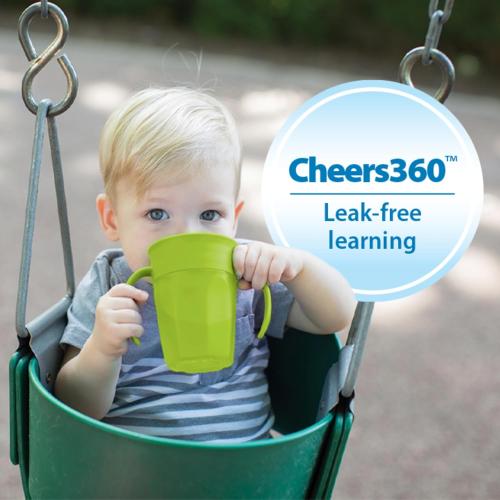 Dr. Brown's Toddler Feeding Starter Set, Travel Bundle with Cheers360 Spoutless Training Cup with Handles, 6m , 4 Piece