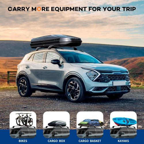 Lockable Roof Rack Cross Bars 260lbs Compatible with 2023-2026 Kia Sportage SX/EX & SX/EX Prestige with Flush Rails, Heavy Duty Aluminum Roof Rails Crossbars Black Bike Rooftop Cargo