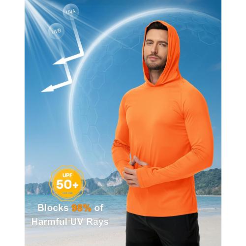 Sizr XL....Boladeci Men's UPF 50  Sun Protection Lightweight Hoodie Shirts Long Sleeve Fishing Shirts SPF UV Hiking Swim