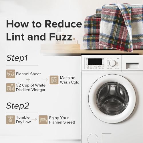 Comfort Spaces Cotton Flannel Sheets Cal King Size, Ultra Soft Flannel Sheet Set with 14 Elastic Pocket Fits up to 16 Mattress, Plain Print Warm Flannel Bedding, Scottish Plaid Red 4 Piece