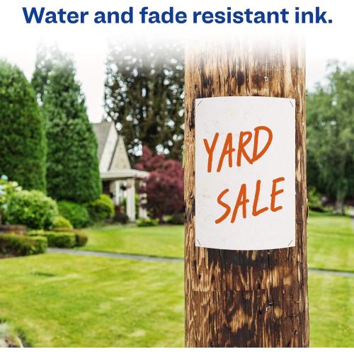 Avery Marks A Lot Permanent Markers, Large Desk-Style Size, Chisel Tip, Water and Wear Resistant, 12 Orange Markers (08883)