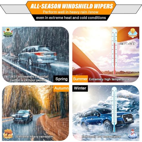 3 Wipers Replacement for Honda fit Rear and Front Windshield Wiper Blades 2009-2020,3 Pieces 28 14 14 inch