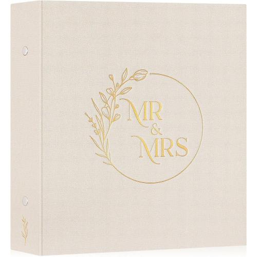 Lanpn Wedding Photo Album 4x6 600 Pockets, Large Capacity Newlywed Marriage Albums Linen Hardcover Slip in Holds 600 horizontal Vertical Photos (Beige)