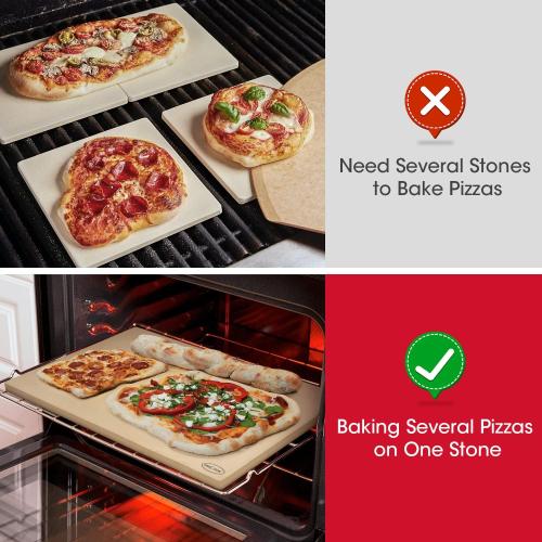 Unicook Extra Large Pizza Stone 24x18 for 36/ 48 Wall Ovens, Rectangular Baking Stone, Ideal for Baking Crispy Pizzas, Bread and Cookies, Weighs 16.9 lbs, Does Not Fit 30 Compact Ovens