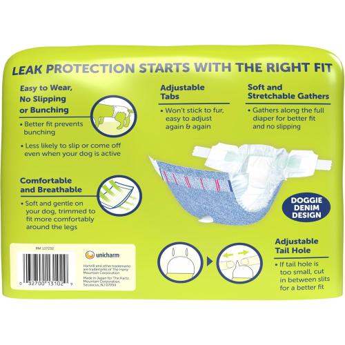 Hartz Comfitables Disposable Dog Diapers, Size Small (not medium) 12 Count, Comfortable & Secure Fit, Easy to Put On, Super Absorbent Male and Female Diaper