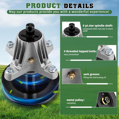 618-09256 618P09256 Deck Spindle Assembly,for Cub Cadet MTD Craftsman Troy Bilt ZT1-50 ZT2-50 Z5600 Z5650 Mustang Z50 50-Inch Deck Mowers,with Mounting Bolts and Threads