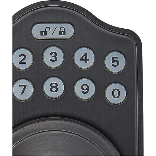 Amazon Basics Electronic Keypad, Keyless Entry Door Lock Deadbolt with Handle Set, Key Pad Front Door with Knob, Door Locks for Front Door, Door Handle, Oil Rubbed Bronze, 1-Pack