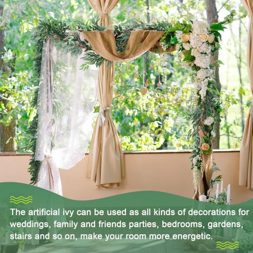 5 Pack 6 ft Artificial Willow Leaves Vine Garland Hanging Greenery Fake Silk Rattan Wicker Twig Italian Ruscus Plant Faux Ivy Wedding Garland for Home Outdoor Table Centerpiece Wreath Arch Decor