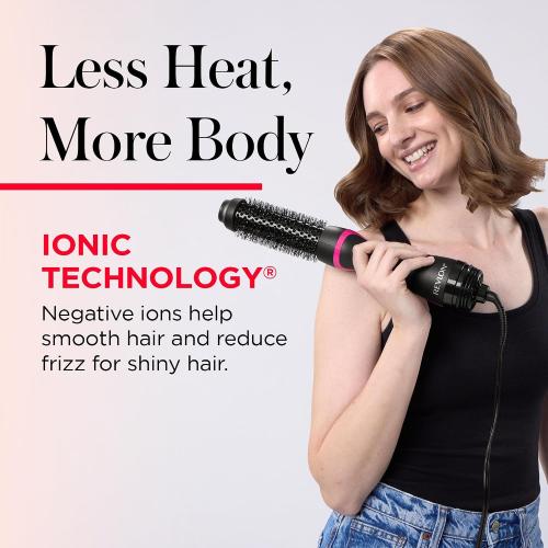 REVLON One-Step Root Booster Hot Air Brush Styler and Dryer, Revive Styles and Add Volume to hair with this Dryer Brush, 1 ½ inch Barrel (Black)