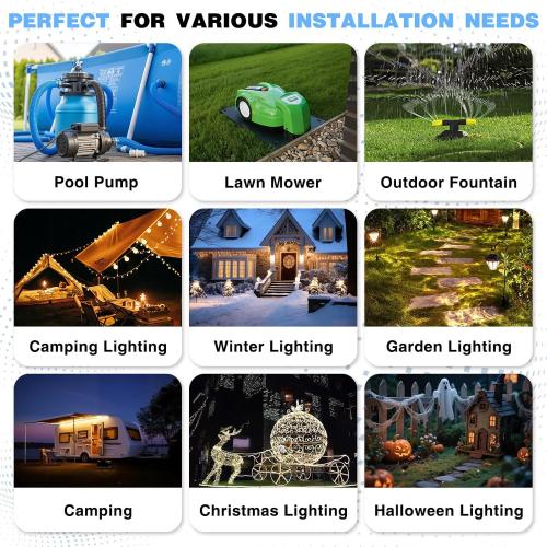 Flemoon [3 Pack] Outdoor Extension Cord Safety Cover with Waterproof Seal, Weatherproof Electrical Connection Box to Protect Outdoor Outlet, Plug, Socket, Christmas Holiday Decoration Light, Black