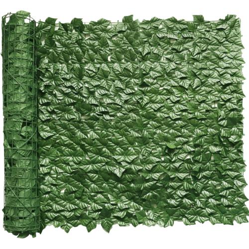 Artificial Ivy Privacy Fence 118x39.4in Grass Wall Screen Fake Vines Balcony Fence Privacy Screen Cover, Faux Ivy Leaf Hedge Panels Wall Decoration