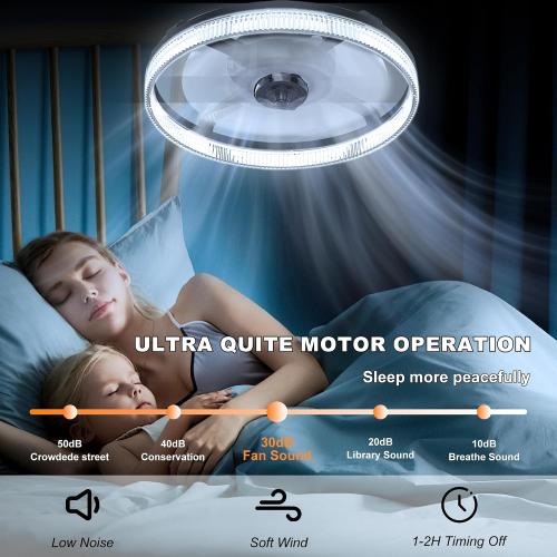 Color Black Ceiling Fans with Lights and Remote, Stepless Color Temperature Change and 6 Speeds, Flush Mount LED Ceiling Fan for Bedroom, Kids Room, Living Room - 20 Modern Ceiling Fans (Black)