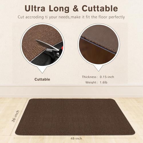 Sycoodeal Office Chair Mat for Hardwood Floor,Office Computer Gaming Chair Mat for Tile Floor,Large Floor Protector Rug,Anti-Slip,Easy to Clean,Coffee(48x36)