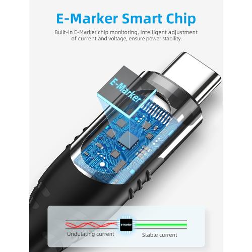 Long USB C to USB C Cable 3M, 100W PD Fast Charging Cable Type C Nylon Braided Cable with LED Display for iPhone 15/15 Pro/15 Plus/15 Pro Max, MacBook, iPad, Galaxy S23 S22, Pixel