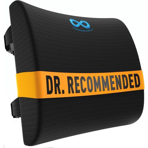 Everlasting Comfort Lumbar Support Pillow for Car Seat - Memory Foam Back Cushion for Car, Chair, Couch - Lumbar Pillow Promotes Better Posture, Back Pain Relief - Ideal for Gaming and Desk Chairs