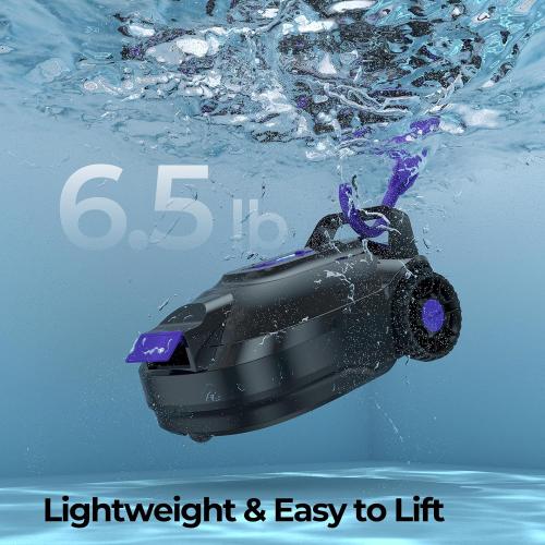 Robotic Pool Cleaner with Dual-Drive Motors,180Min Runtime, Powerful Pool Vacuum for Above-Ground & Flat Poolsu p to 1076.39 sq.ft,Auto-Parking Design,Double Suction Port