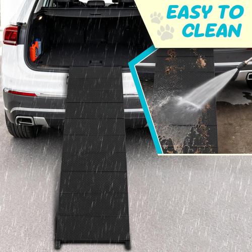 71 Long Dog Ramp for Car, Folding Pet Ramps for Large Dogs with Non-Slip Surface,Portable Dog Car Ramp for Car SUV & Truck Up to 350LBS