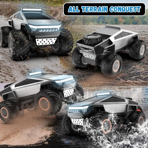 Remote Control Pickup Truck Toy Car, 1:12 Scale Monster Truck Toys with Alloy Shell Lights and Sounds, 4WD All Terrain Off-Road RC Car Boy Kids Toys for Ages 6 , Christmas Birthday Gift