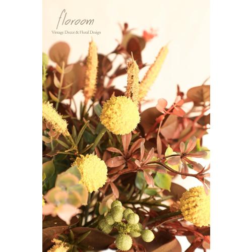Set of 62 Floroom Artificial Greenery Stems Box Set, 62pcs with 7 Kinds of Faux Greenery Flowers Picks for DIY Bridal Bouquets Wedding Floral Arrangement Table Centerpieces, Terracotta & Amber