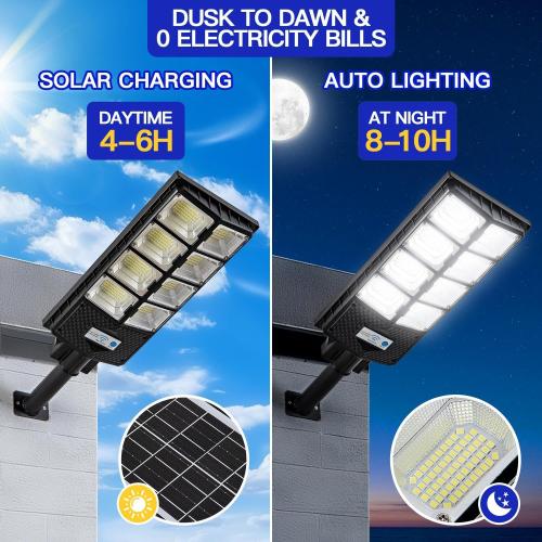 Waterproof Solar Lights Outdoor for Patio & Yard, Dusk to Dawn Motion Sensor Security Lighting, High Brightness Solar-Powered Garden Pathway Lamps