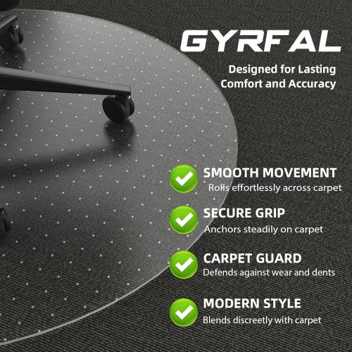 Office Chair Mat for Carpet - Size 36x36 Inch Plastic Computer Desk Floor Protectors for Chairs Clear Under Desk Rug Pad for Rolling Gaming Chair