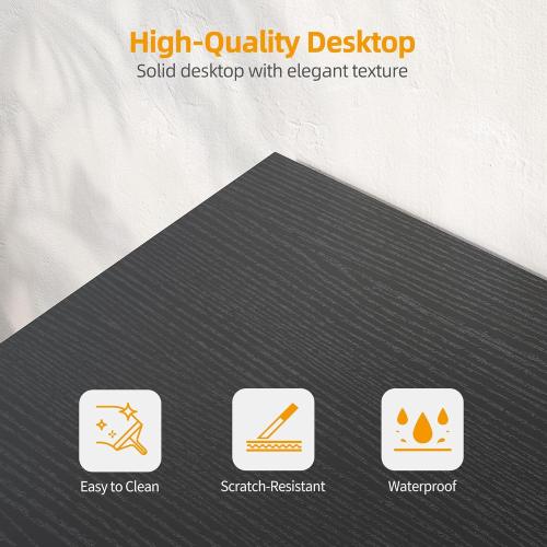 TIQLAB Gaming Desk with Power Outlets - 40 inch L Shaped Computer Desk, Reversible Design Small Corner Desk, Bookshelf Workstation for Work Study Play Home Office, Black