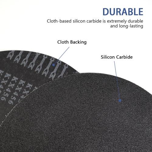 HUAALIUCHE Floor Sanding Disc Cloth-Backed Silicon Carbide，17 x 2 Holes for Concrete, Stone, 60 Grit, 3-Pack