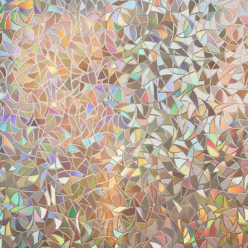 rabbitgoo Window Privacy Film Rainbow Film Decorative Window Sticker, 3D Static Stained Glass Cling Tint for Home Heat Control Non-Adhesive, Brown, 17.5 x 78.7 inches